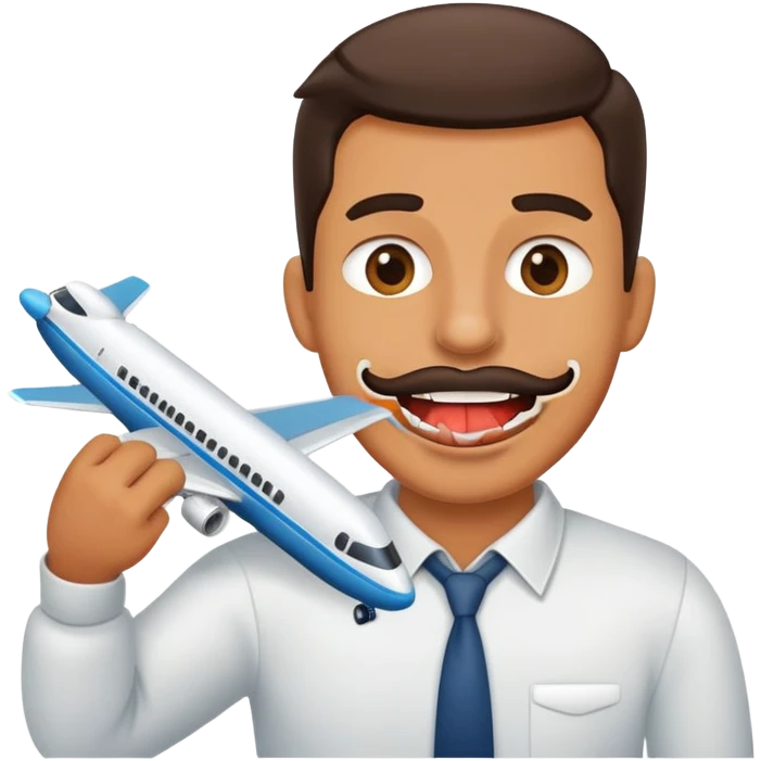 ağzıyla uçak çeken adam emoji