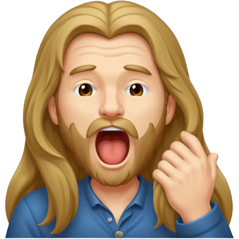 yawning long haired man emoji