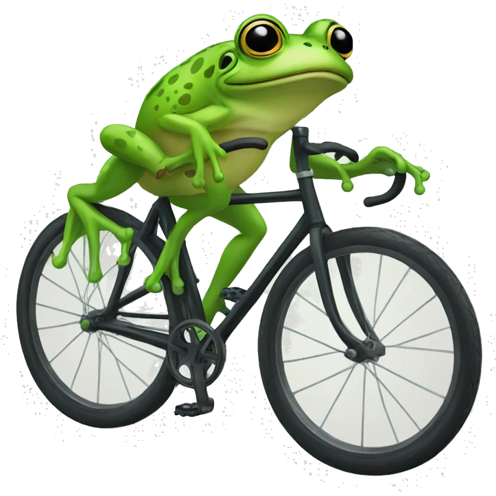 Frog with specs on bike emoji