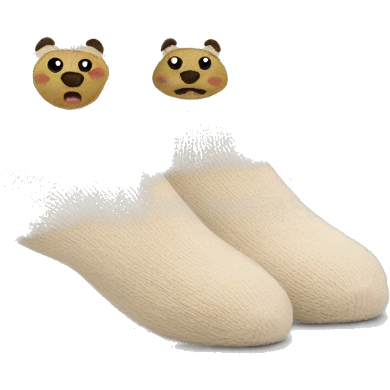 Two beige home socks emoji