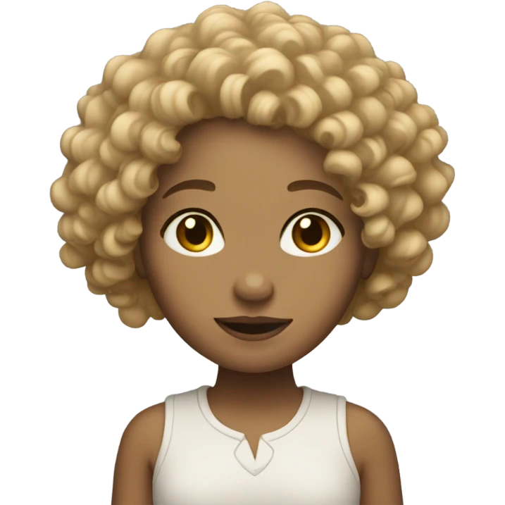 Light skin girl with curly hair emoji