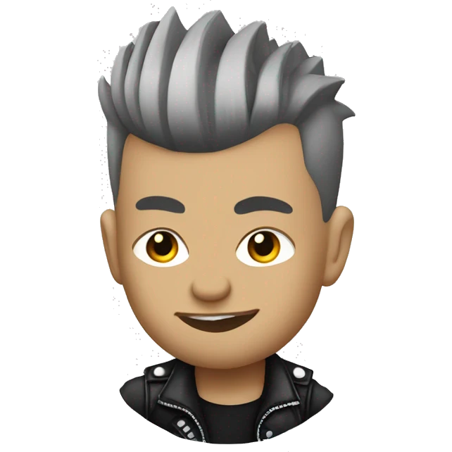 punk rocker with mowhawk haircut and tattoos emoji