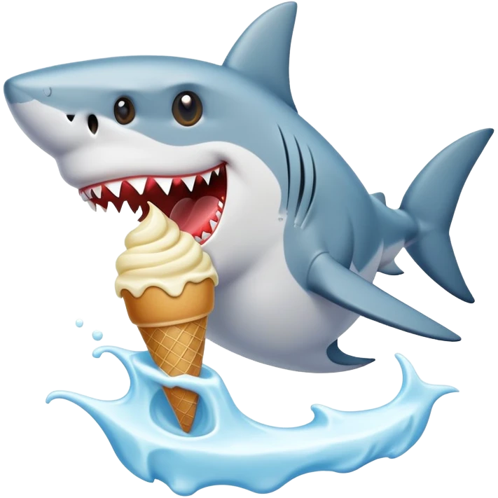 Shark eating ice cream emoji