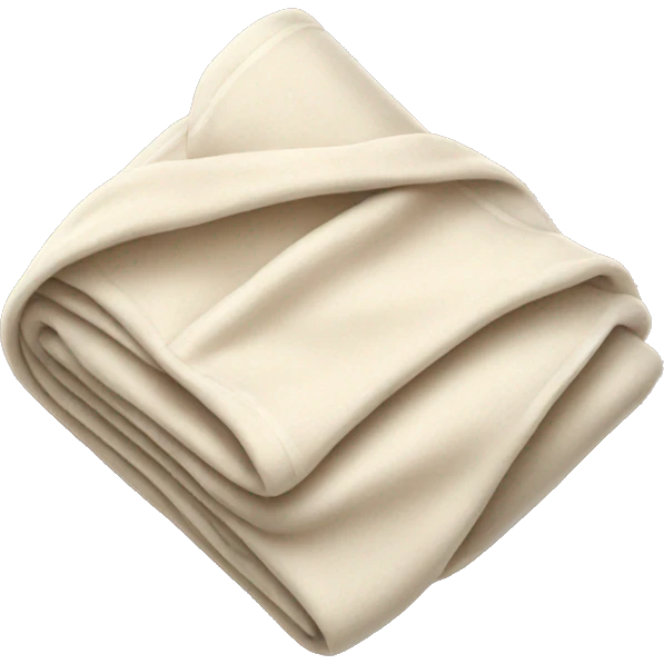 Beige and white folded blanket emoji