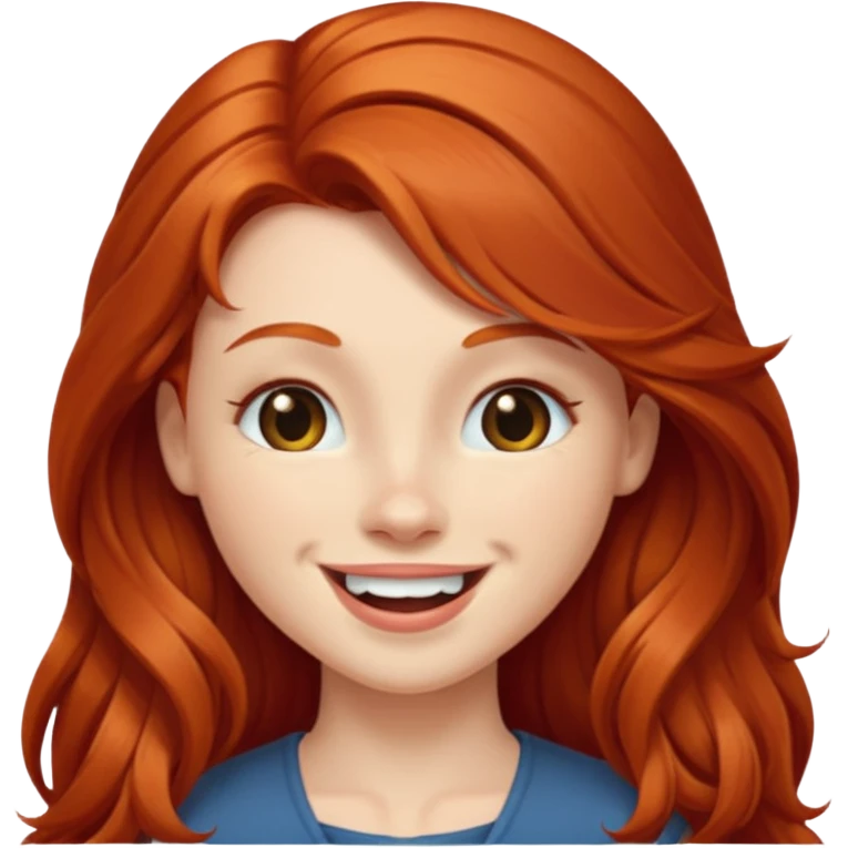 Long haired redhead winking  emoji