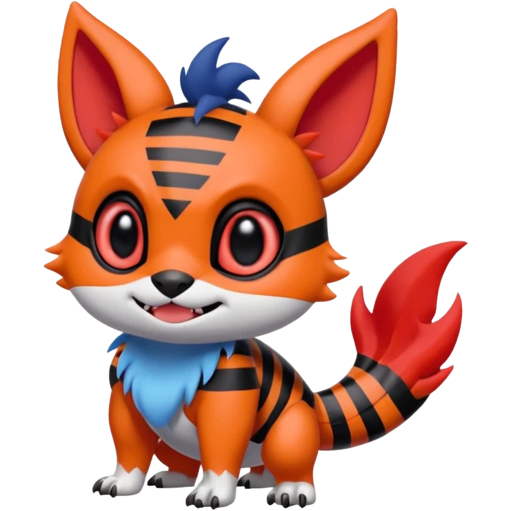 Cute adorable Stitch-Litten-Toothless-Noibat-Zangoose-fusion, full body emoji