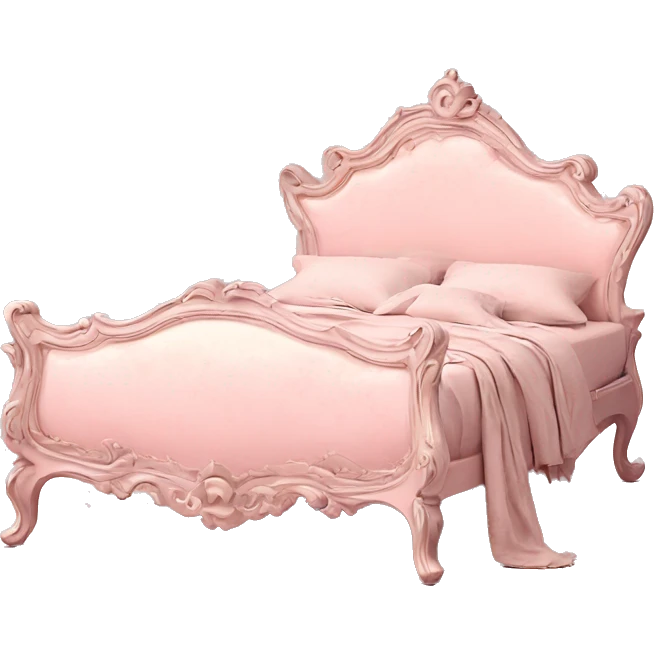 vintage pale pink rococo bed frame emoji