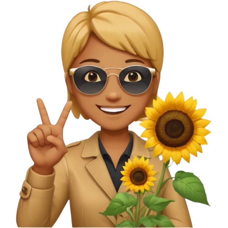 sonnenblumenstrauch mit ok zeichen emoji