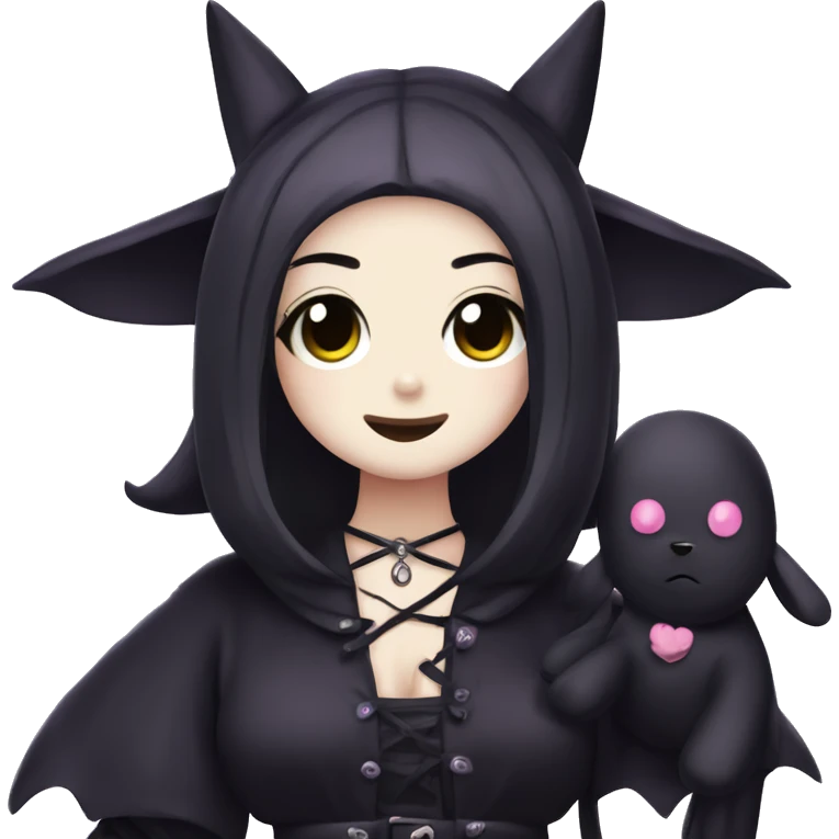 Kuromi in goth clothes  emoji