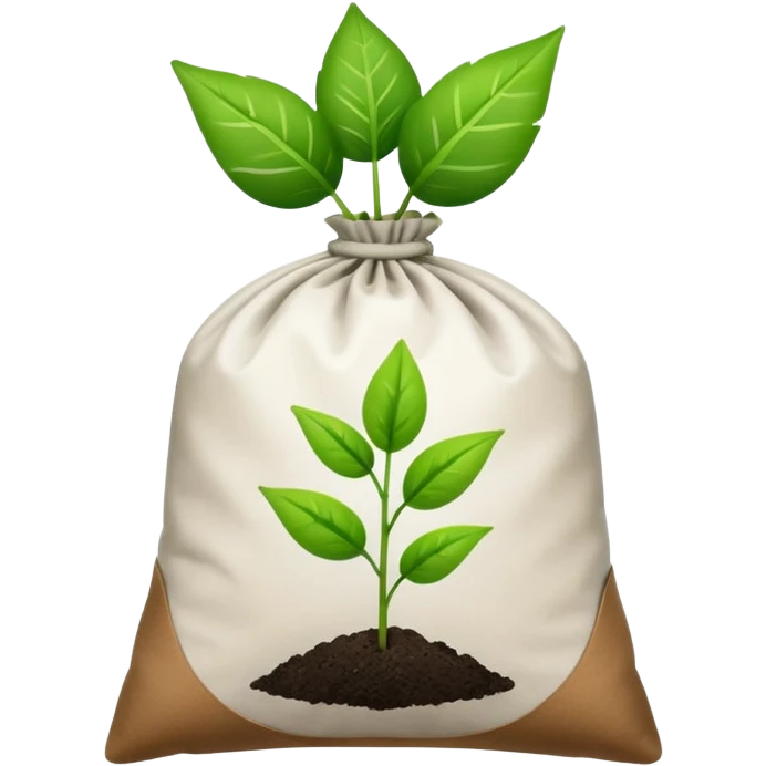 fertilizer bag with plant symbol emoji