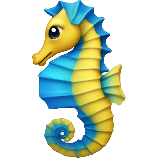 Yellow-blue seahorse emoji