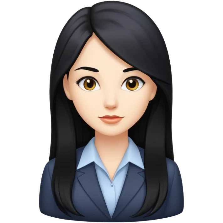 Business woman caucasian long black hair girl emoji