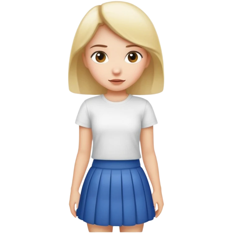 The girl on skirt with white t-shirt  emoji