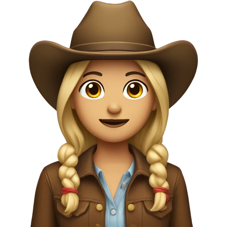 Girl with a mustache and cowboy hat emoji