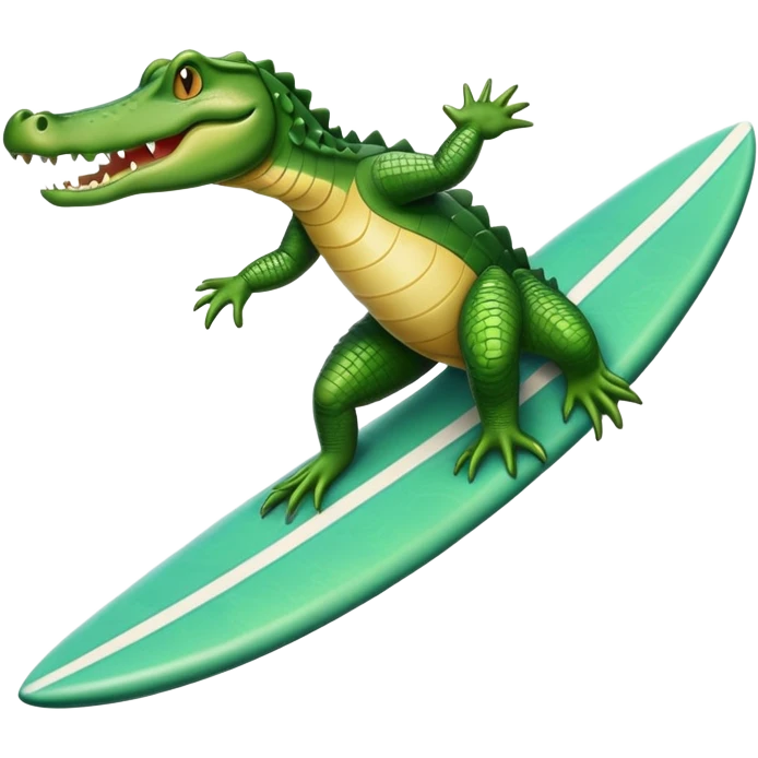 alligator on a surfboard emoji