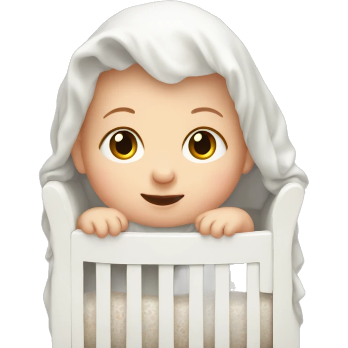 White Baby in crib emoji