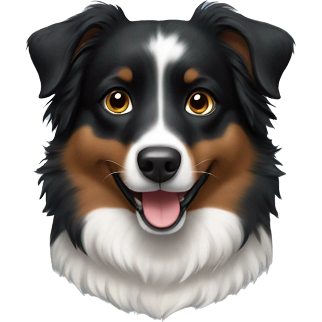 Small black australian shepherd dog emoji