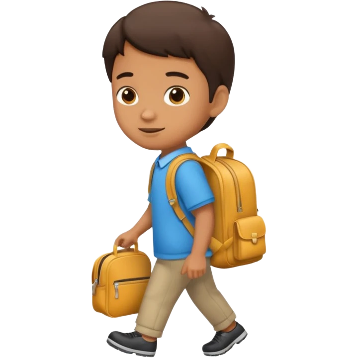 Child with school bag going to school emoji