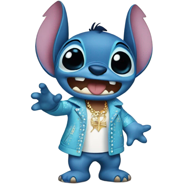 Stitch from lilo and stitch dressed as elvis emoji
