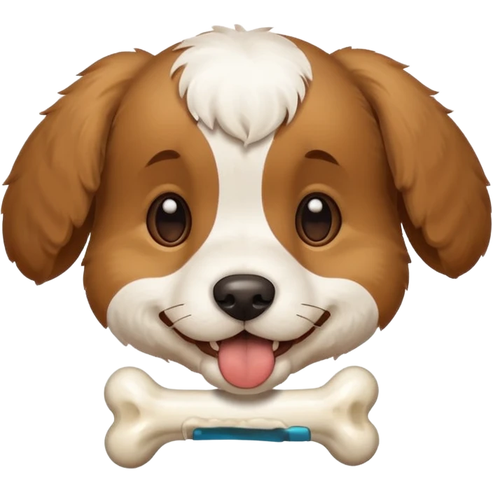 puppy face with bone in mouth emoji