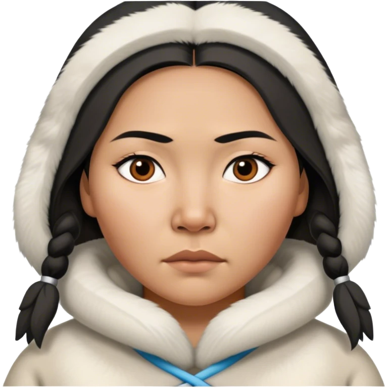 Inuit women photorealistic serious emoji