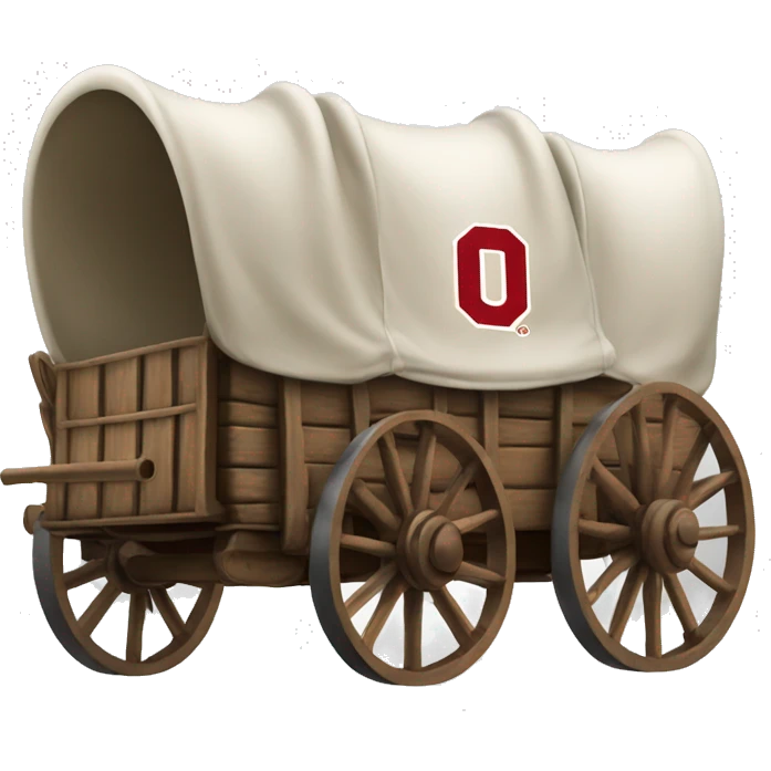 Covered wagon with OU logo emoji