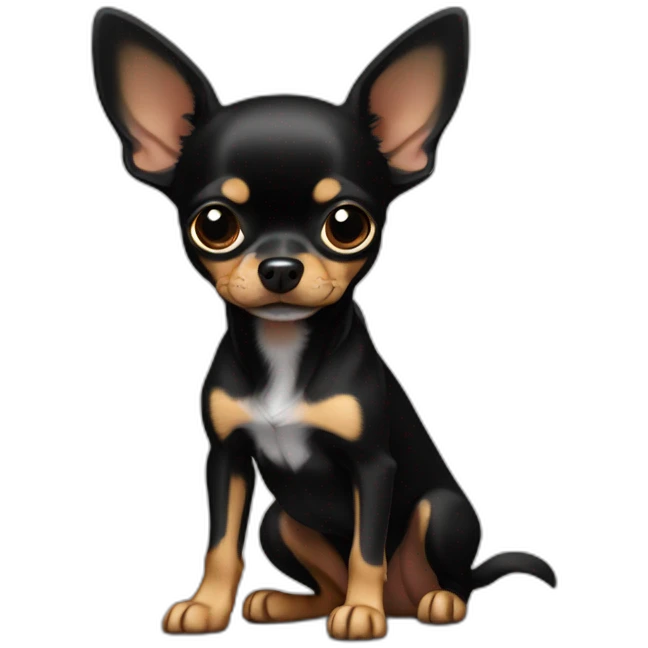 Pincher chihuahua dog black emoji