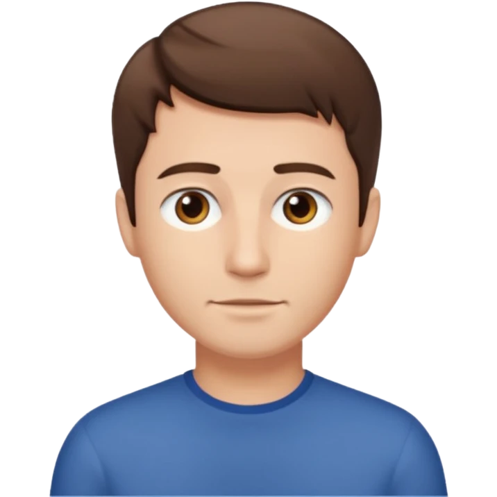 homme cheveux court marron sans barbe emoji