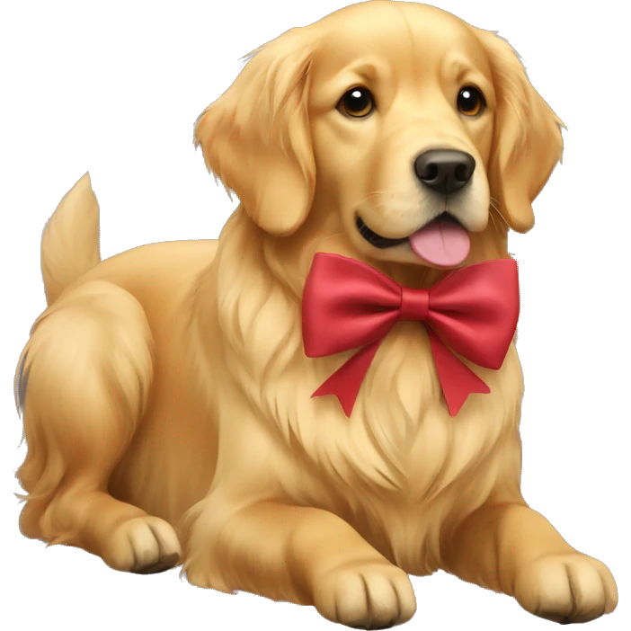 golden retriever with a bow emoji