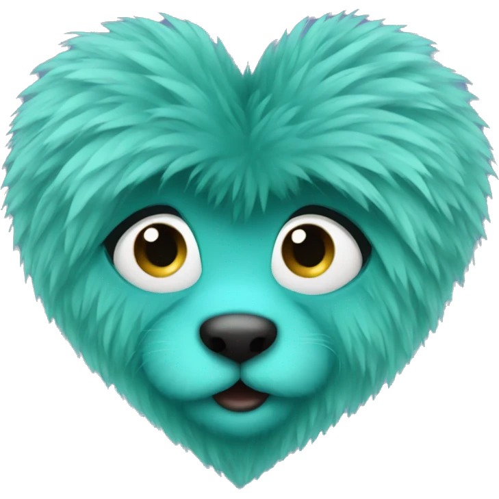Teal fur heart emoji