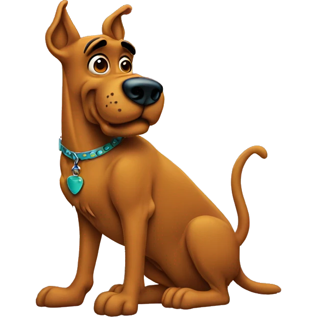 scooby doo with back dots sitting emoji