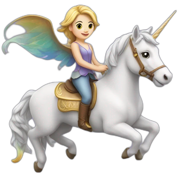 Une fée sur une licorne emoji