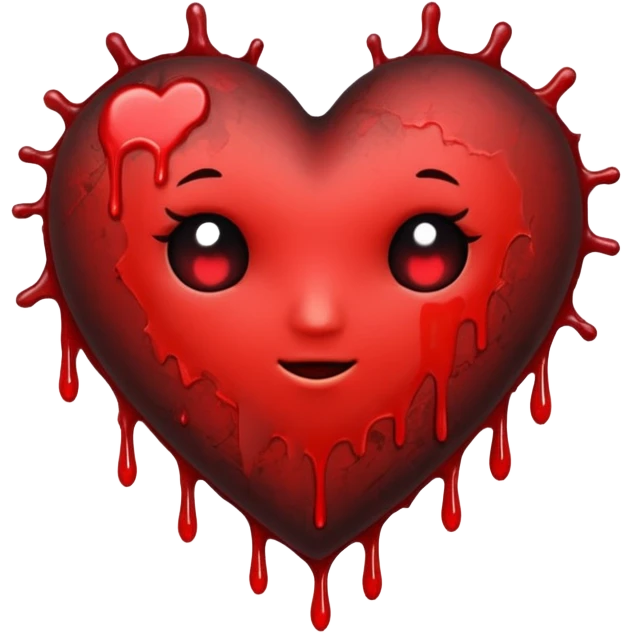 heart with a dark halo and grunge texture emoji