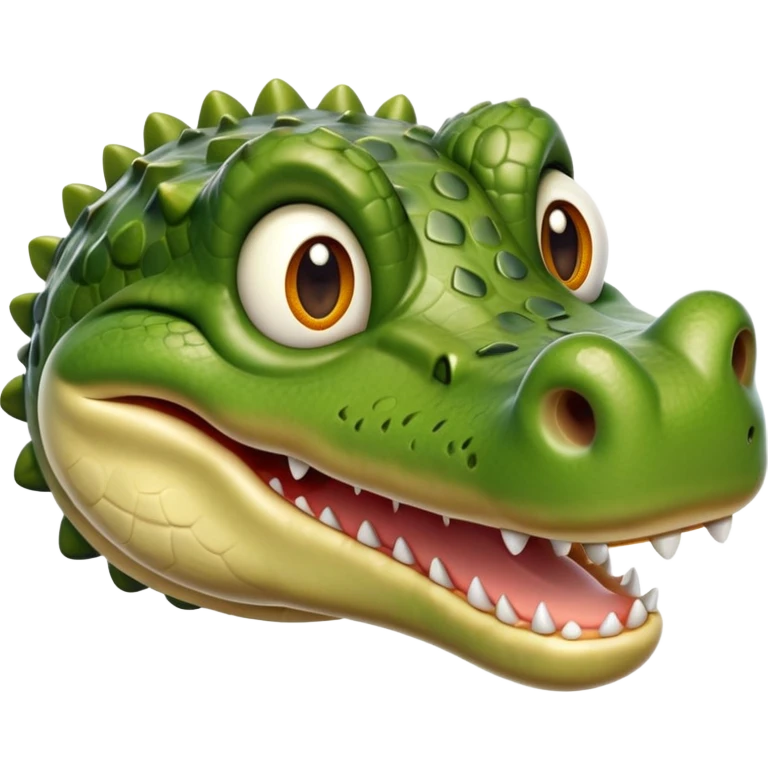 cinematic-realistic-cute-crocodile-portrait-emoji,-head-tilted-playfully-and-inquisitively,-featuring-a-robust,-well-defined-build-with-intricately-detailed,-glossy-olive-green-scales-and-a-surprisingly-endearing-face-with-round,-sparkling eyes emoji