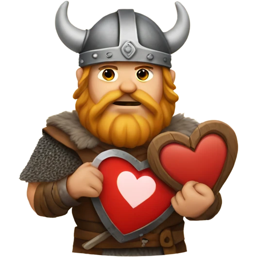 Viking holding heart emoji
