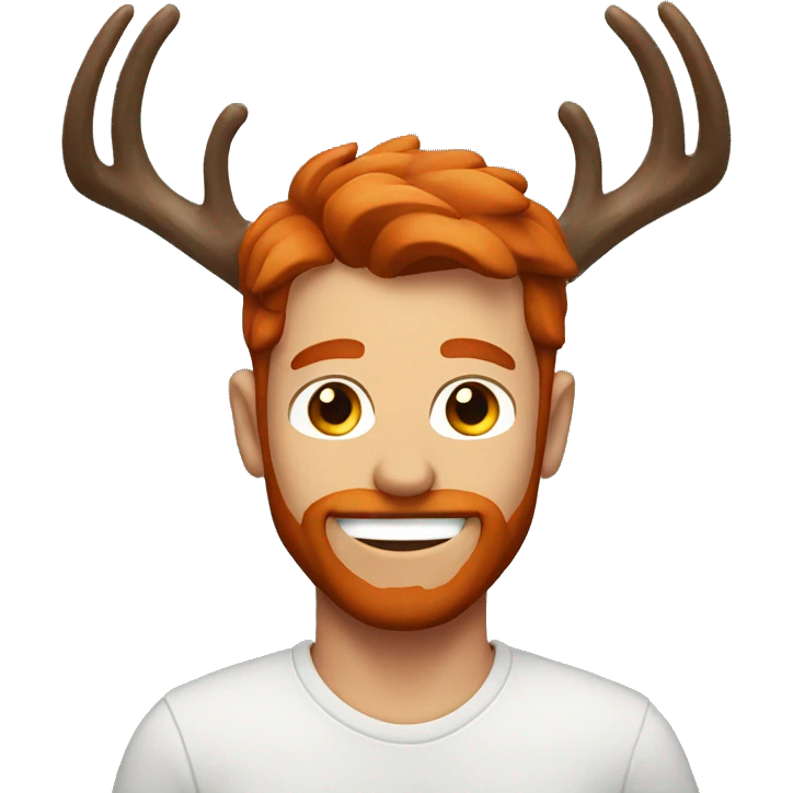 smiling man with antlers and red hair emoji
