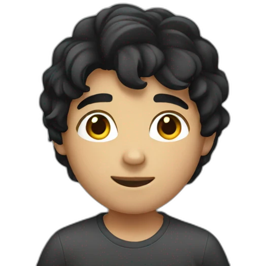 boy, black hair emoji