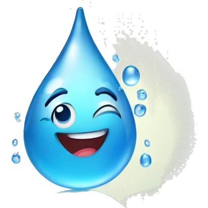 Happy water drop emoji