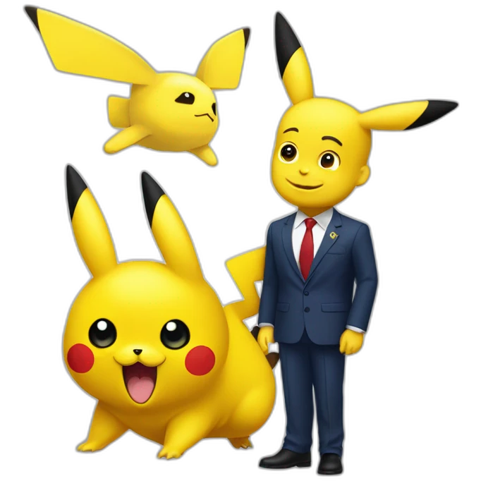 Pikachu met une droite à macron emoji