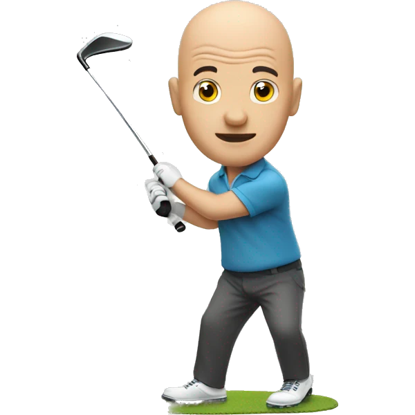 bald man playing golf emoji
