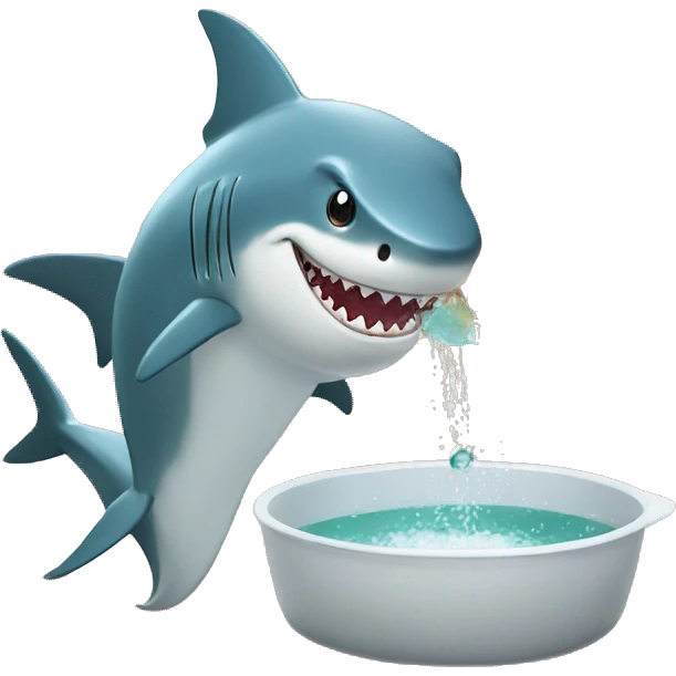 Shark washing dishes emoji