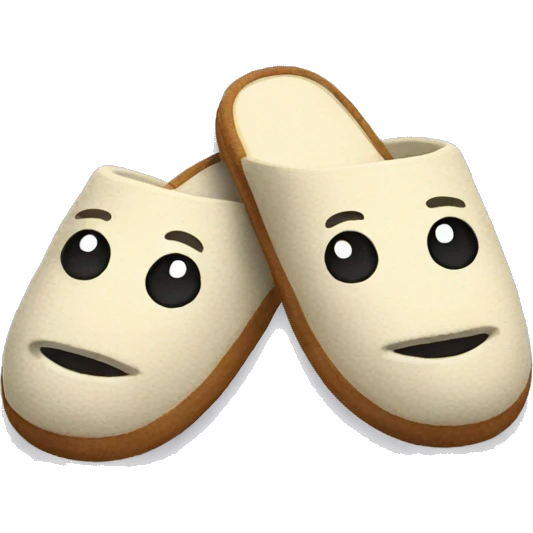Slippers with a face emoji