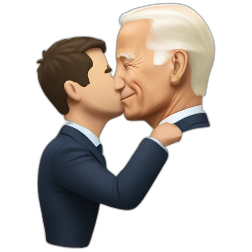 Vladimir Zelenskiy kissing by Joe Biden emoji