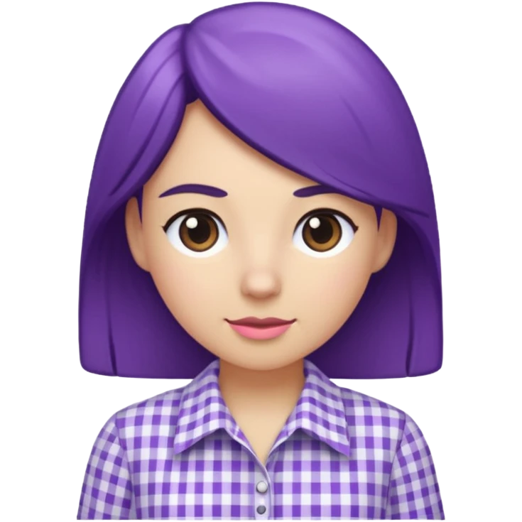 purple white gingham shirted woman emoji