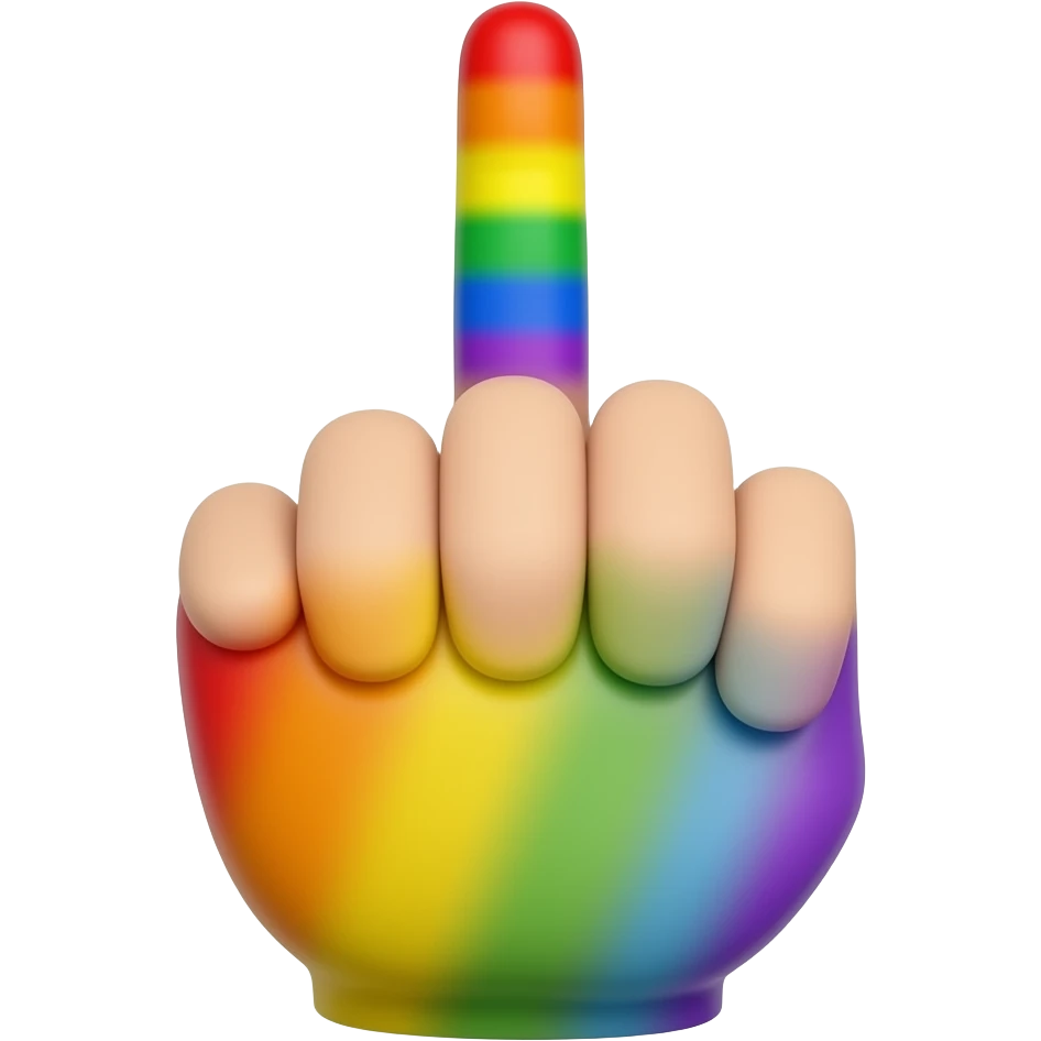 middle finger rainbow emoji