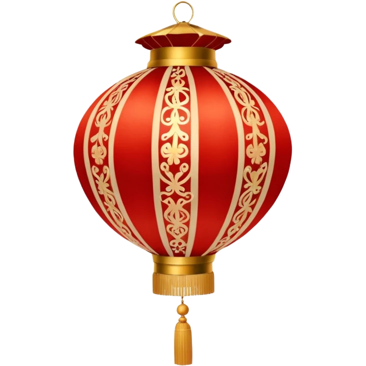red beige ornamented chinese lantern emoji