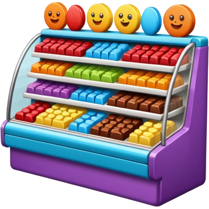 supermarket stand with chocolates and sweets emoji