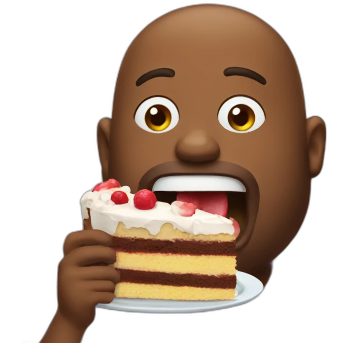 a big man eating cake emoji
