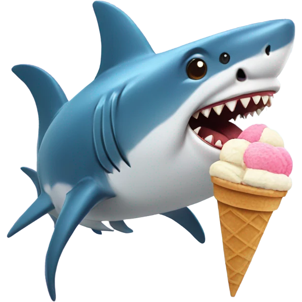 shark with ice cream emoji