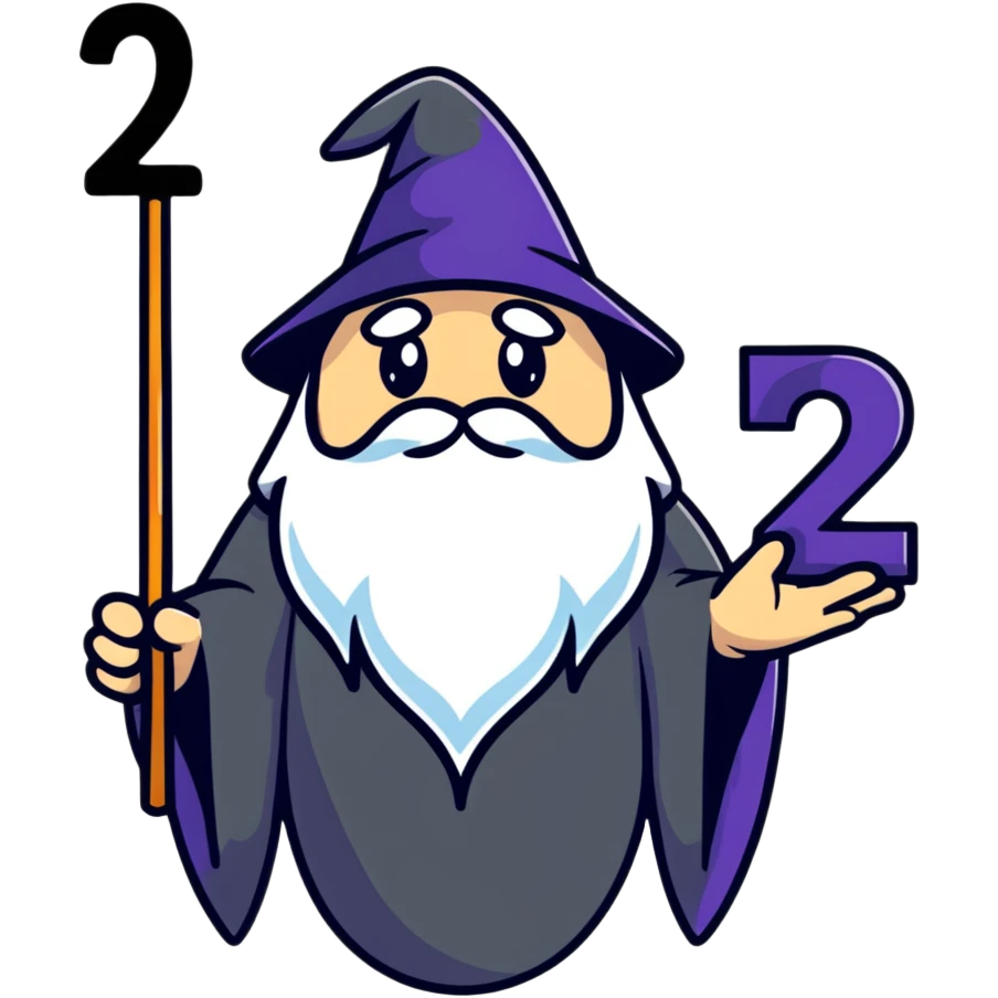 wizard holding number 5 emoji